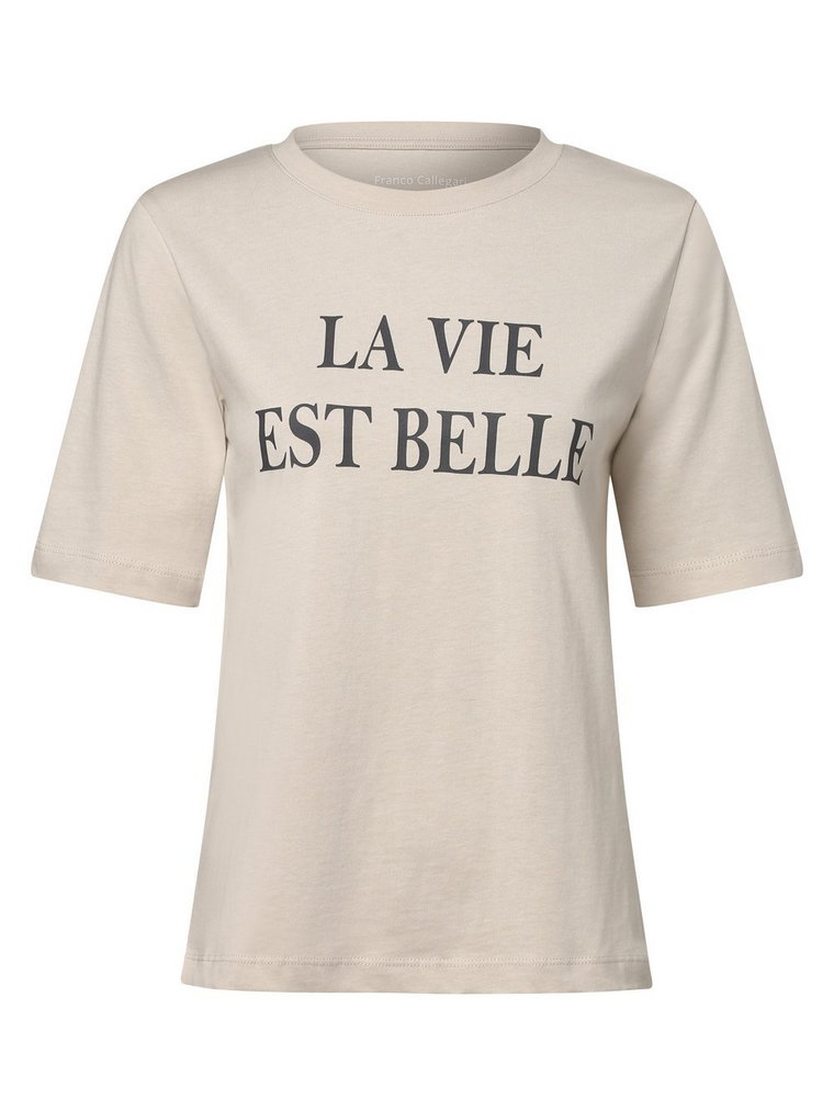 Franco Callegari - T-shirt damski, beżowy|szary