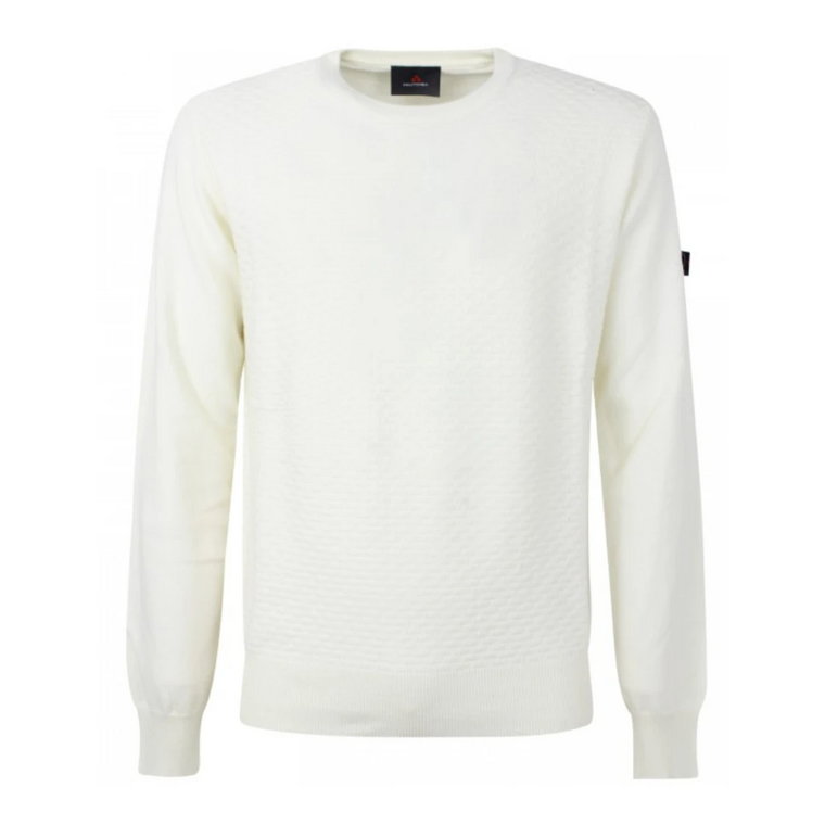 Biała wełniana sweter z okrągłym dekoltem - L Peuterey