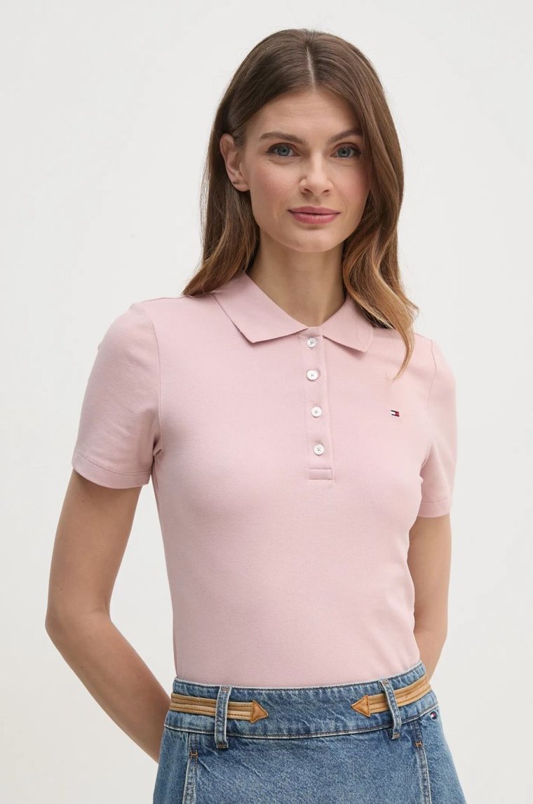 Tommy Hilfiger polo damski kolor różowy WW0WW43225