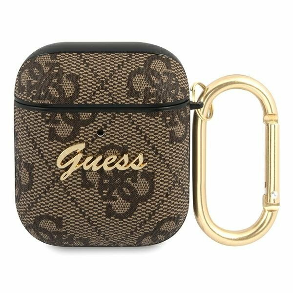 Guess GUA24GSMW AirPods cover brązowy/brown 4G Script Metal Collection