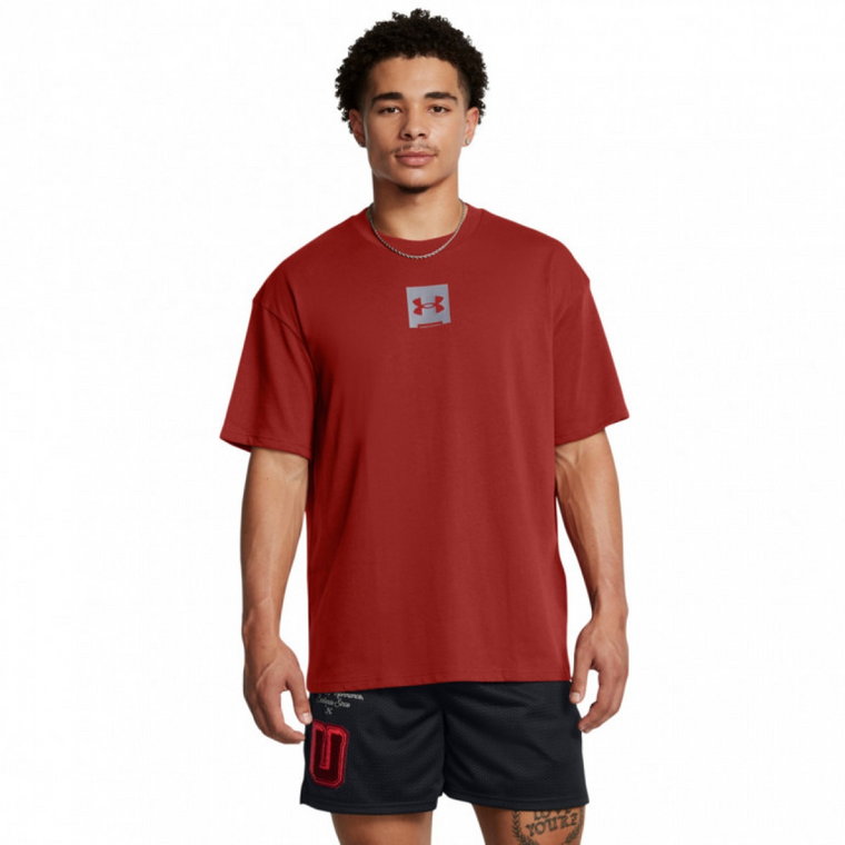 Męski t-shirt z nadrukiem Under Armour UA M Hw Os Sm Box Ss - czerwony