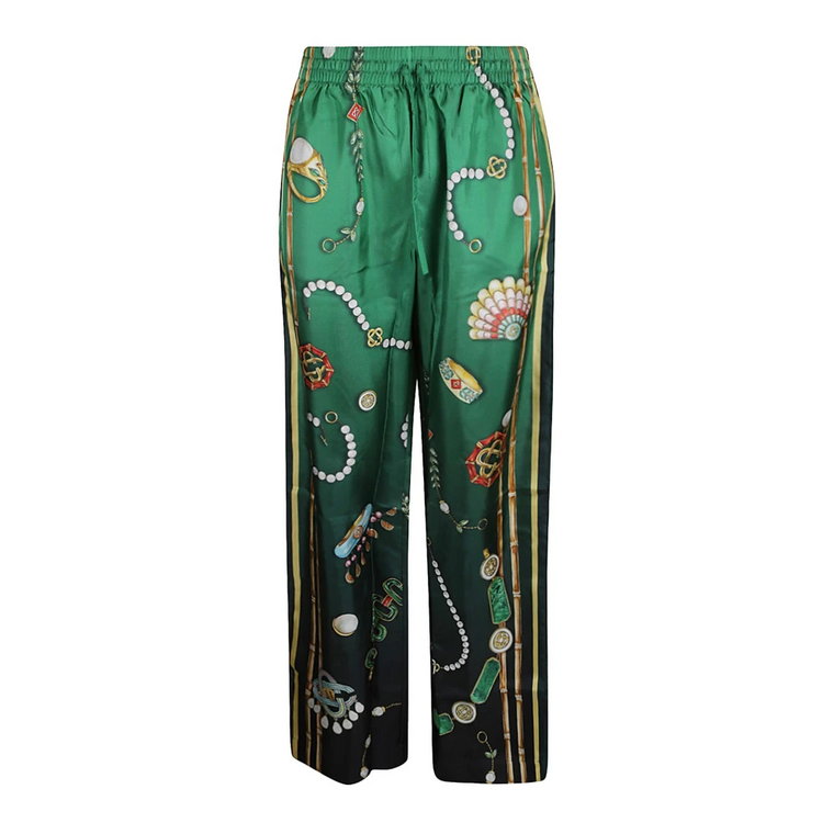 Jedwabne Spodnie Pijama Szkatułka na Biżuterię Casablanca