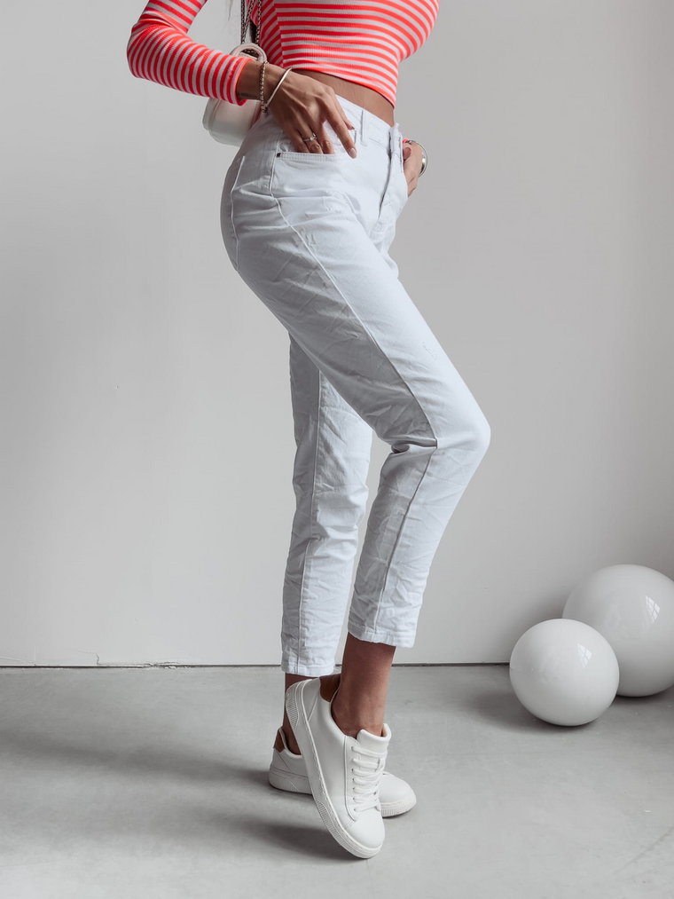Spodnie jeansowe damskie OLAVOGA CAMI 249 biały