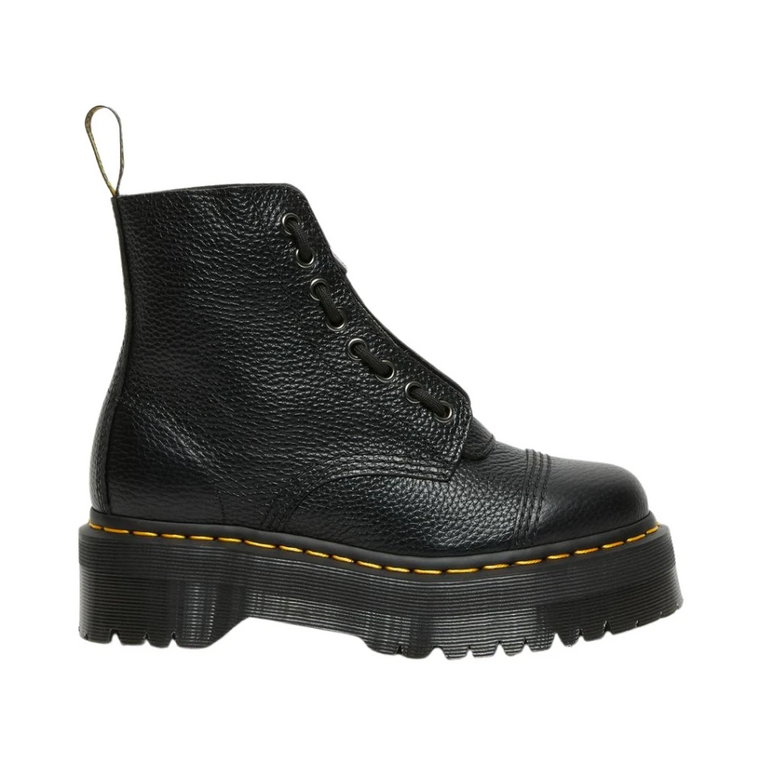 Czarne Milled Nappa Buty Dr. Martens