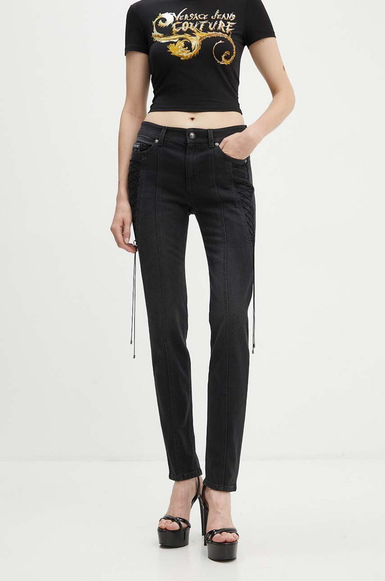 Versace Jeans Couture jeansy Melissa damskie kolor czarny 77HAB501 DW060F19