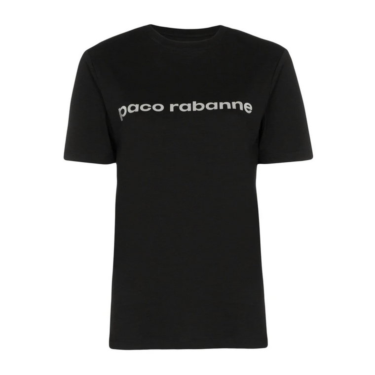 Koszulka z krótkim rękawem w klasycznej czerni i szarości Paco Rabanne