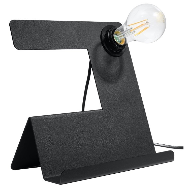 Lampa biurkowa INCLINE czarna industrialny niereguralny włącznik SL.0669 Sollux Lighting