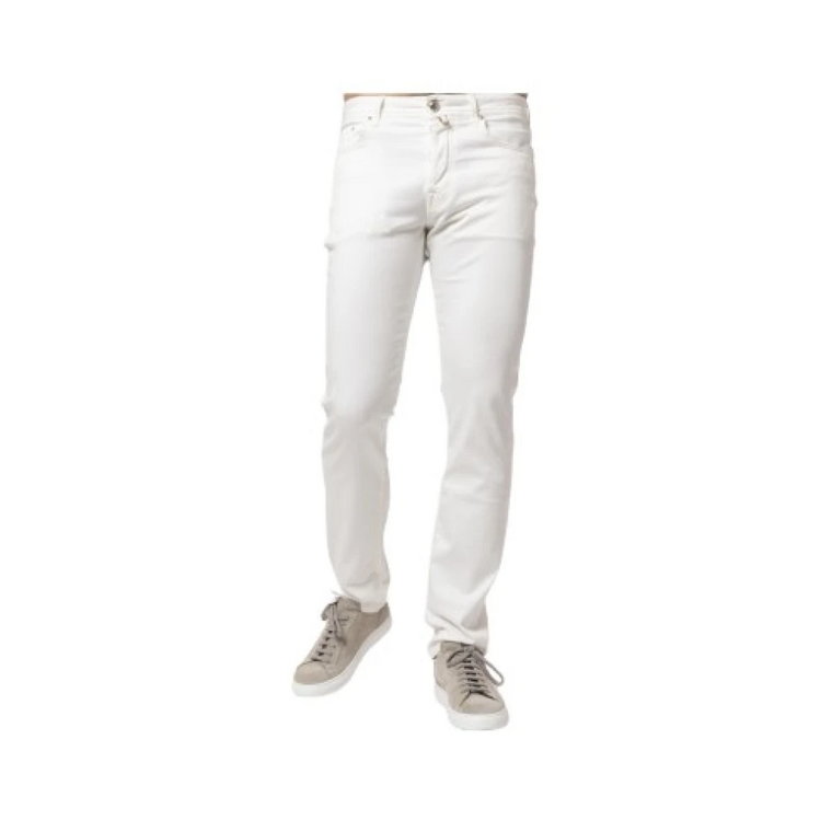 Białe Slim-Fit Bard Jeans Jacob Cohën