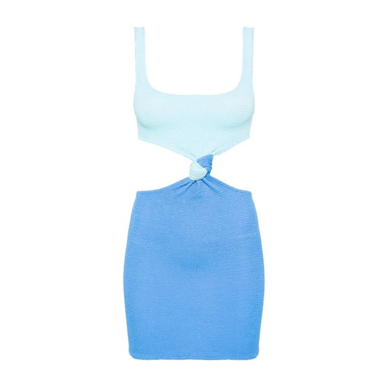 Niebieska Sukienka Bez Rękawów z Węzłowymi Elementami MC2 Saint Barth