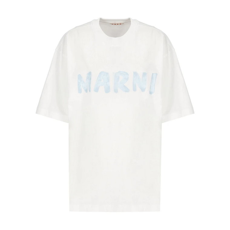 bawełniany t-shirt z logo Marni