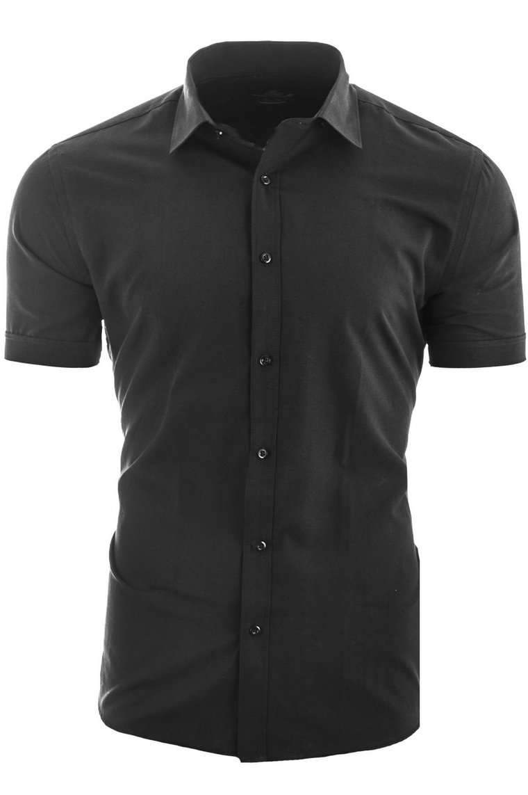 Koszula męska z krótkim rękawem RS056 - czarna