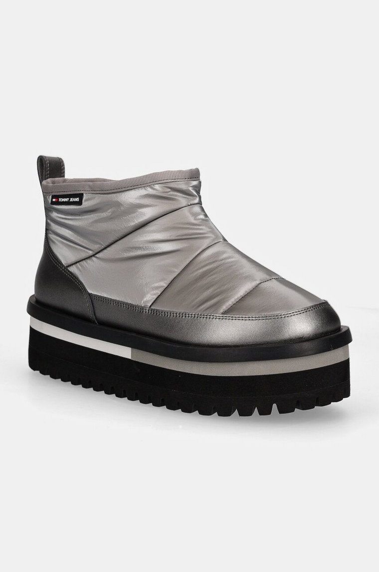 Tommy Jeans śniegowce TJW NYLON FLATFORM BOOT WL kolor szary EN0EN02689