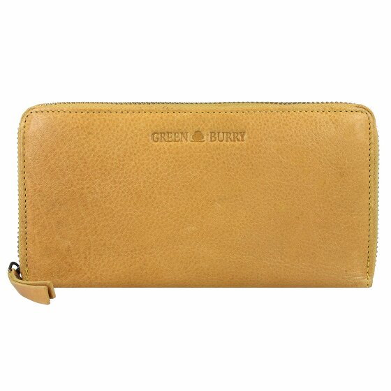 Greenburry Vintage Washed Leather Wallet 19 cm yellow