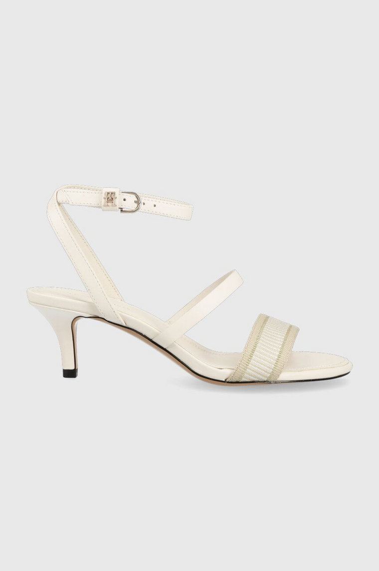 Tommy Hilfiger sandały WEBBING MID HEEL kolor biały FW0FW07276