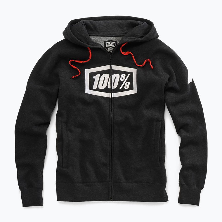 Bluza rowerowa męska 100% Syndicate Zip Hooded Sweatshirt black heather/white