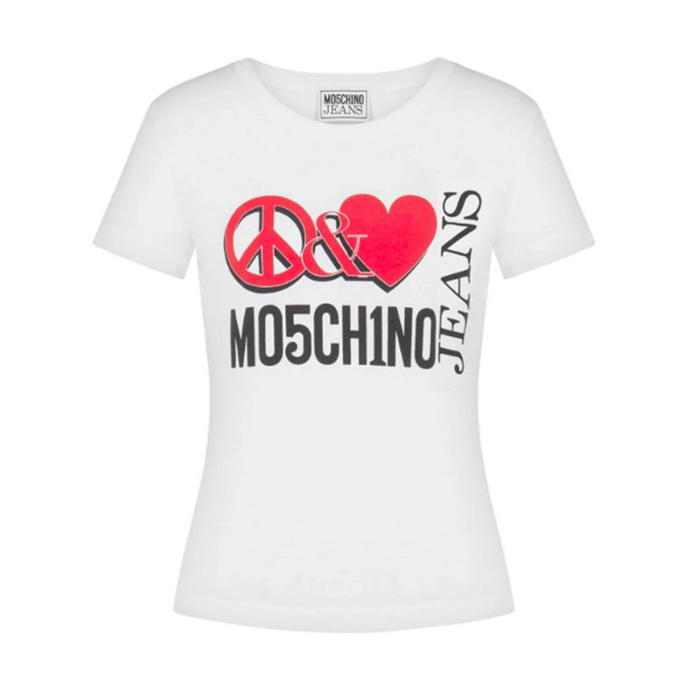 Koszulka z Krótkim Rękawem i Nadrukiem Logo Moschino
