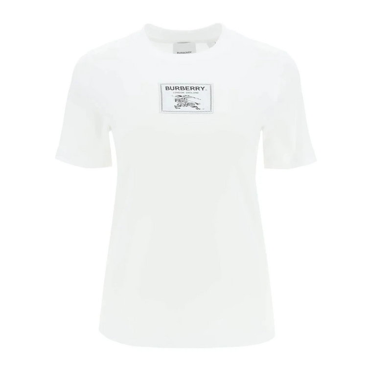 Biała Bawełniana Koszulka - Regular Fit Burberry