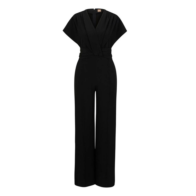 Debasa Jumpsuit - Dekolt w serek, Satynowe Detale Hugo Boss