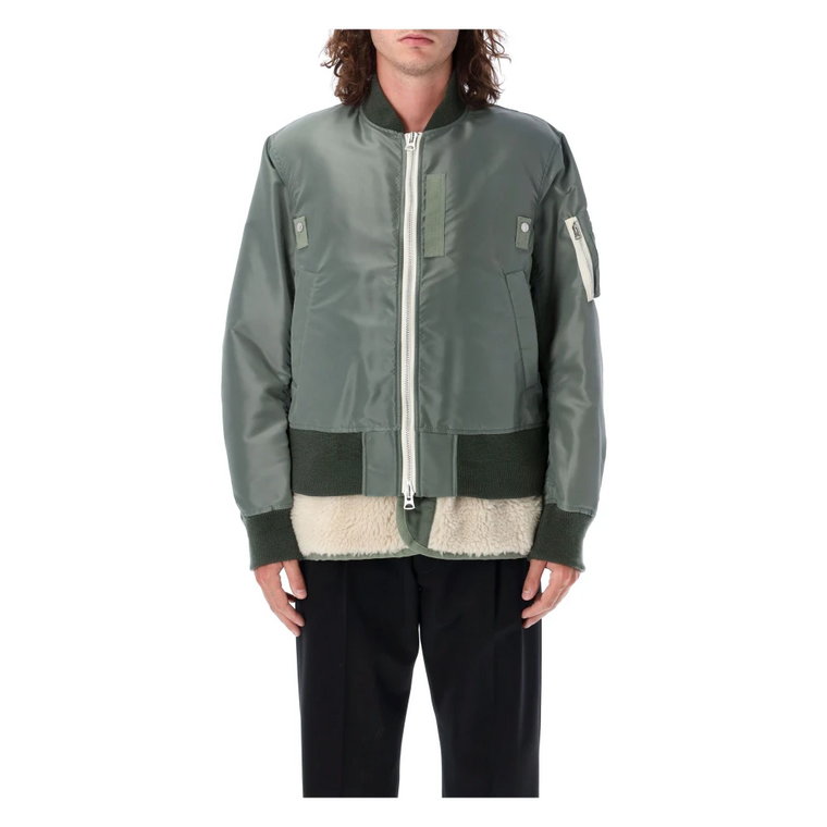 Kurtka Bomber Sherpa Khaki Naturalna Sacai