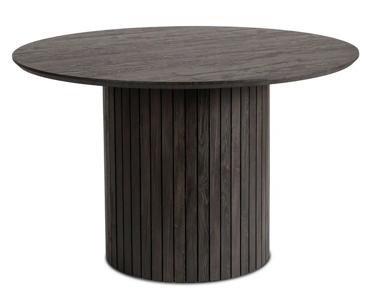Czarny okrągły stół na lamelowej podstawie - Zarvin