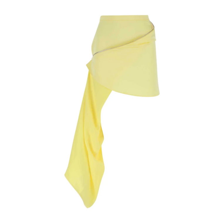 Podnieś swój strój z pastelowo-żółtą satynową spódniczką mini JW Anderson