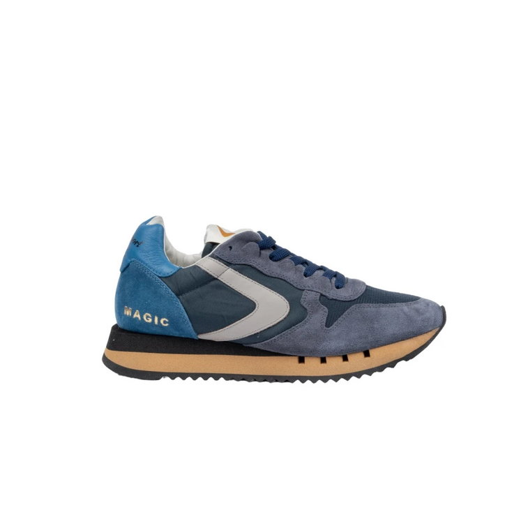 Niebieskie buty do biegania zamszowe i nylonowe Valsport 1920
