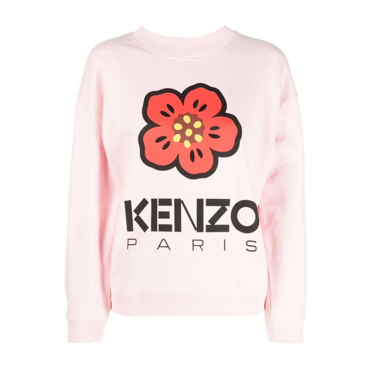 Różowy Sweter z Motywem Boke Flower Kenzo