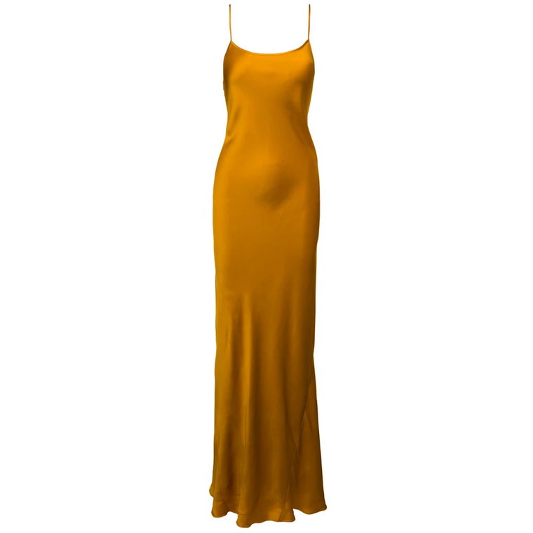 Pomarańczowa Sukienka Maxi z Ramiączkami Victoria Beckham