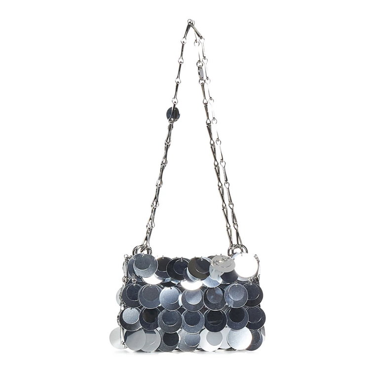 Mini torba Sparkle w srebrze Paco Rabanne