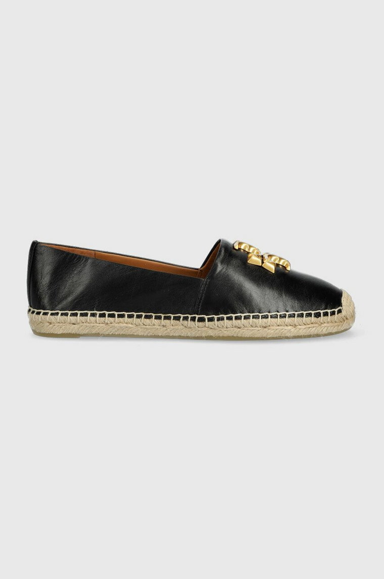 Tory Burch espadryle skórzane Eleanor Espadrille kolor czarny 86567