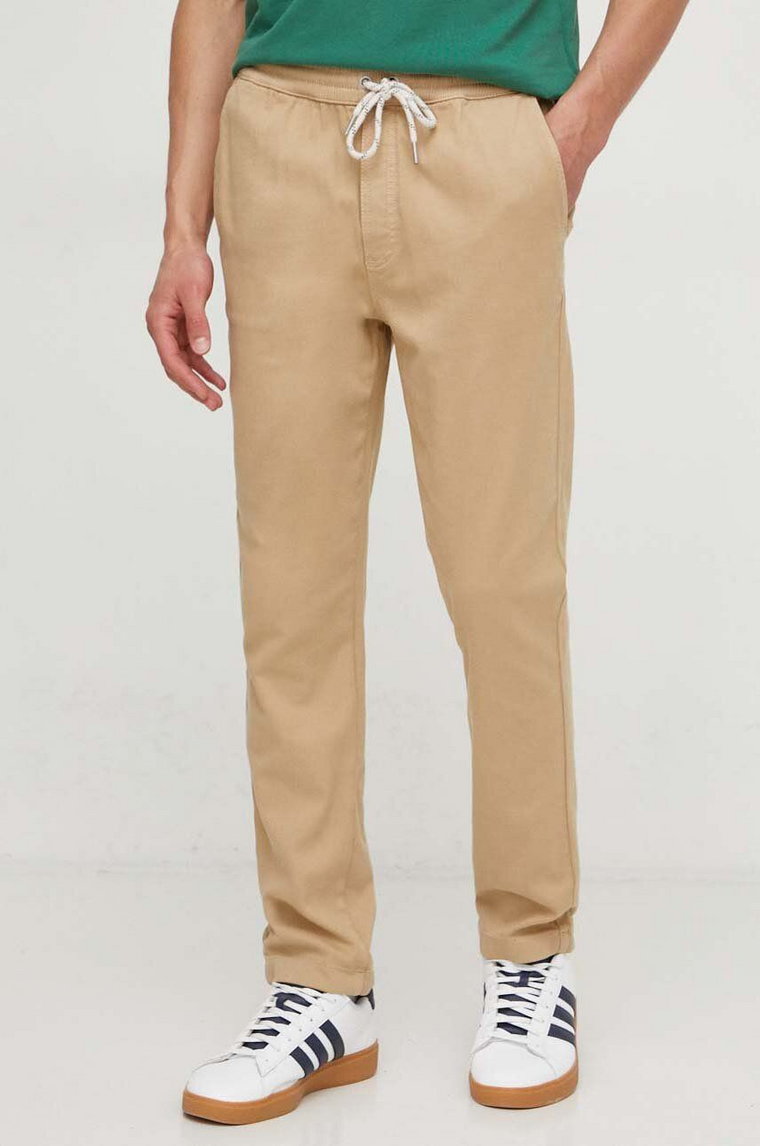 Pepe Jeans spodnie GYMDIGO PULL ON PANT męskie kolor beżowy w fasonie chinos PM211692