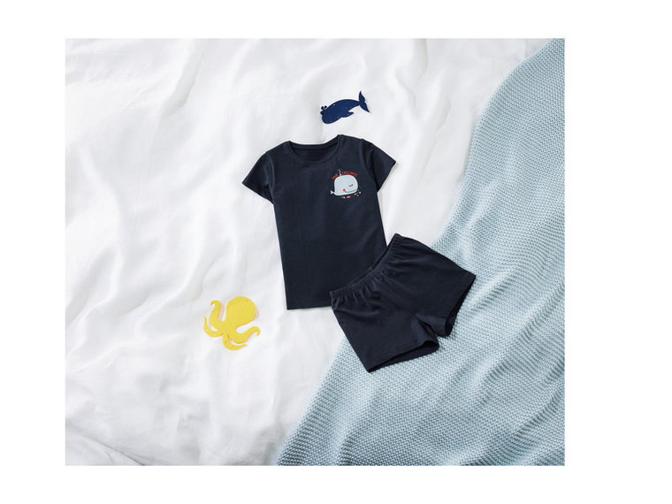 lupilu Piżama dziecięca z bawełny (t-shirt + spodenki) (98/104, Granatowy)