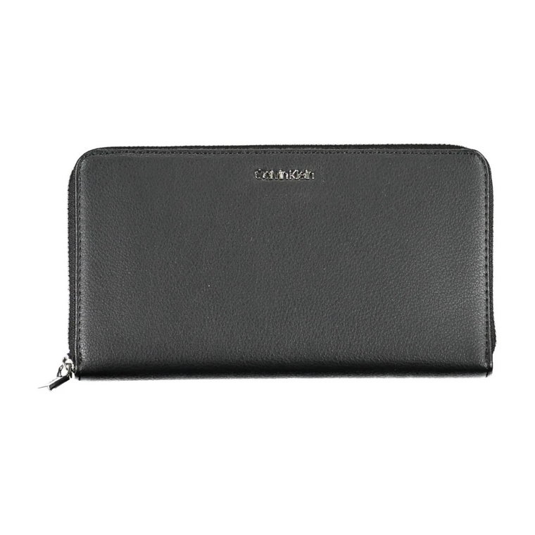 Czarny portfel poliuretanowy Calvin Klein