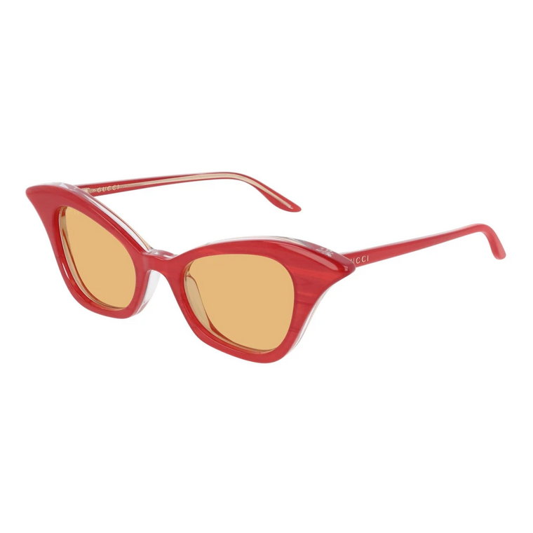 Stylowe okulary przeciwsłoneczne z perłową czerwienią i kryształową grubością Gucci