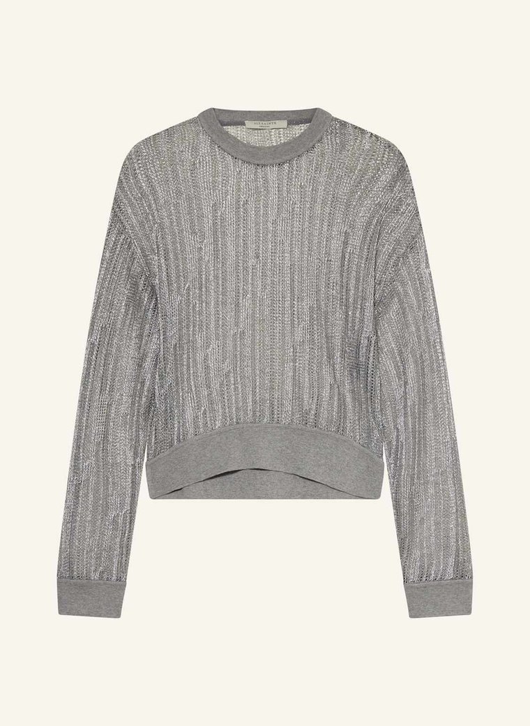 Allsaints Sweter Giana Z Błyszczącą Przędzą silber