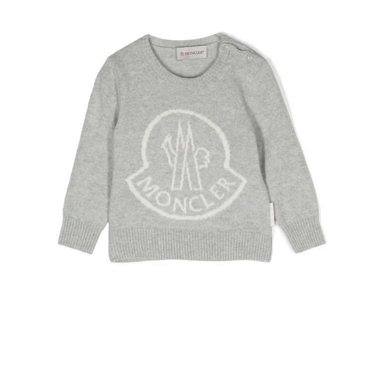Szara Sweterkowa Bluza dla Małych Fashionistek Moncler