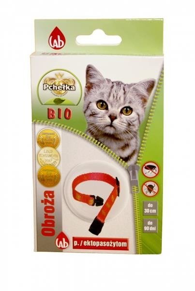 Pchełka Obroża BIO dla kota 30cm - obroża przeciw pchłom i kleszczom