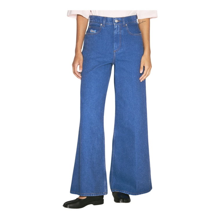 Wide-leg Logo Patch Jeans Marni