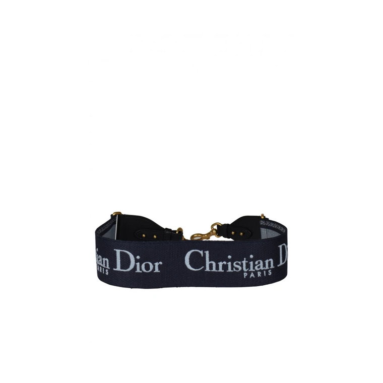 Niebieski pasek na ramię z haftem Dior