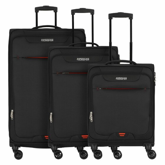 American Tourister Street Roll 4 kółka Zestaw walizek 3-części z plisą rozprężną black