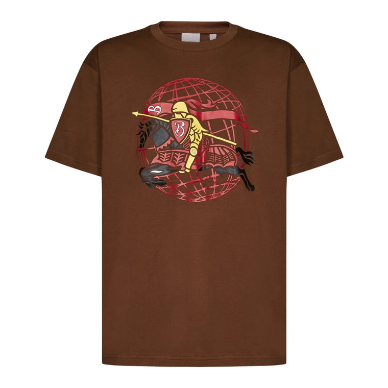 Brązowa koszulka lub polo z grafiką Equestrian Knight Burberry