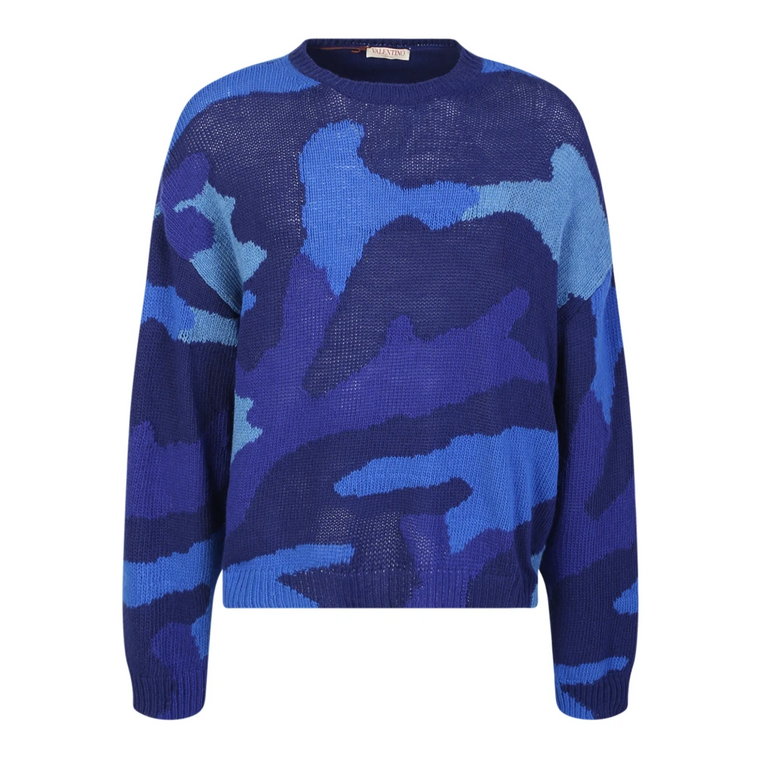 Niebieski sweter w kamuflażu dla mężczyzn Valentino