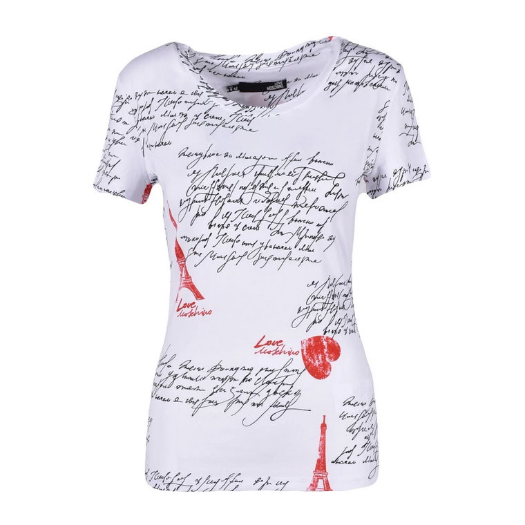 Klasyczny Biały T-Shirt dla Kobiet Love Moschino