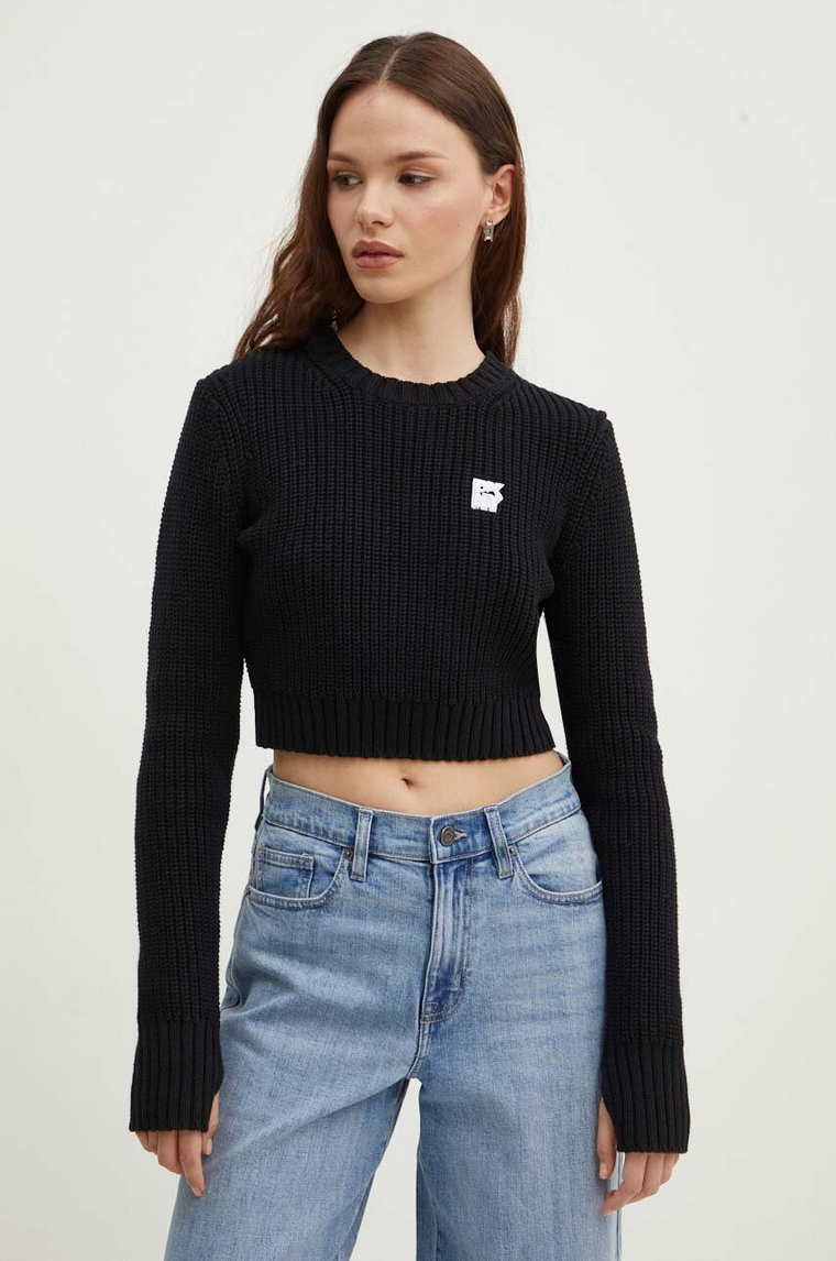 Dkny sweter bawełniany kolor czarny  D2B4A136