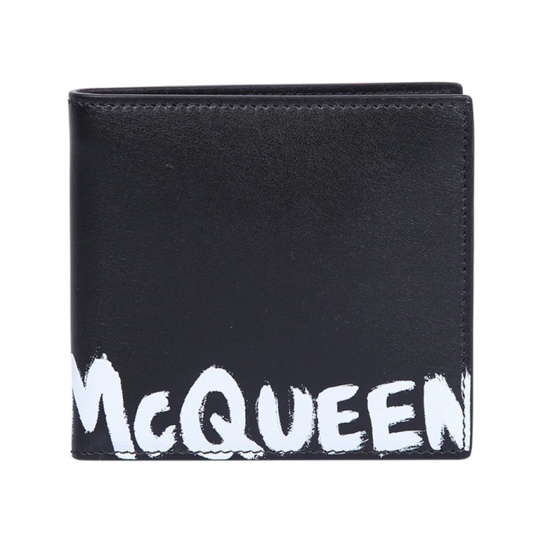 Stylowy portfel skórzany z wieloma przegródkami na karty Alexander McQueen