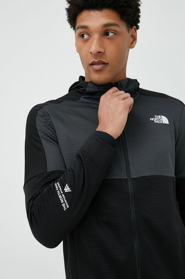 The North Face bluza sportowa Mountain Essentials męska kolor czarny z kapturem gładka