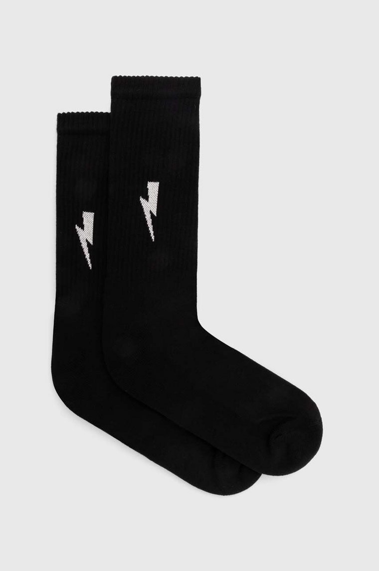 Neil Barrett skarpetki Bolt Cotton Skate Socks męskie kolor czarny MY77116A-Y9400-524N