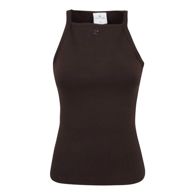 Kawa Neckline Milano Dzianinowy Top na Ramiączkach Courrèges