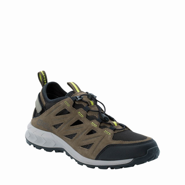 Buty męskie turystyczne Jack Wolfskin WOODLAND 2 HYBRID LOW M khaki / lime - 41