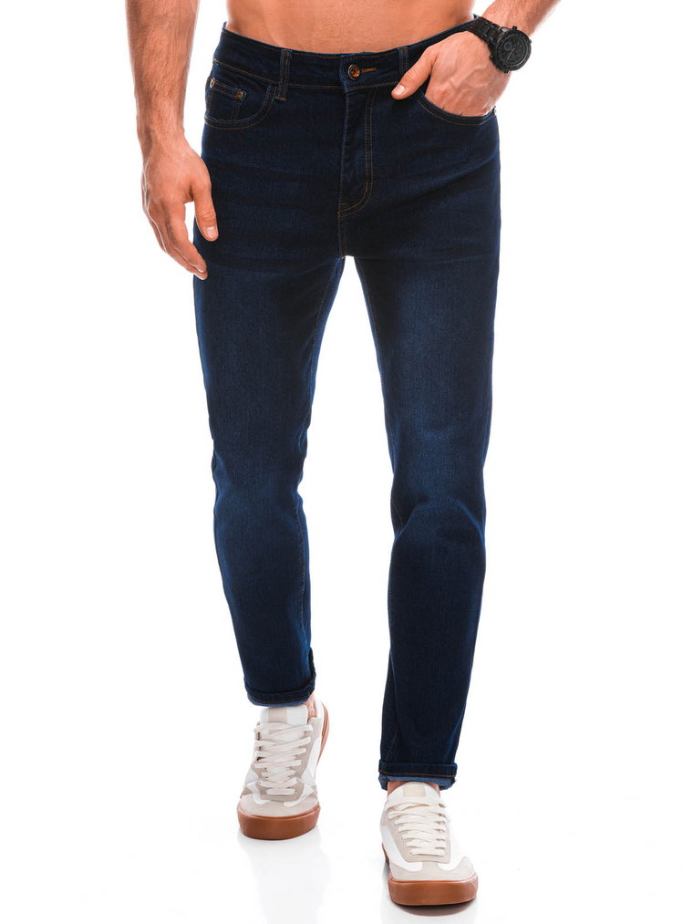 Spodnie męskie jeansowe P1417 - niebieskie